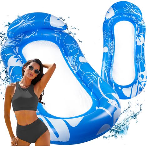 TG77796 MATELAS DE PLAGE GONFLABLE POUR LA NATATION AVEC COUSSIN DE PISCINE EN FILET (1/5)