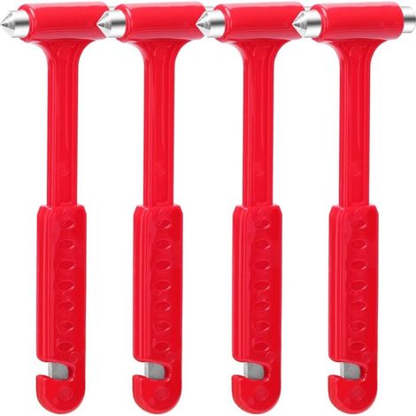 Lot de 4 Marteaux de Sécurité Voiture – Brise-Vitre Coupe-Ceinture (1/5)