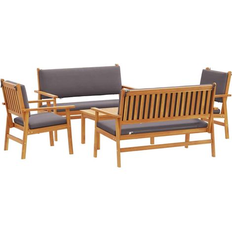 Maison Exclusive - Gartensofa-set 5 pcs Braun Massivholz Akazie (1/5)