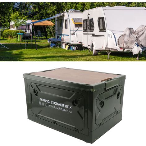 Boîte de Stockage Camping Portative avec Roulettes, Modèle Folding 41cm, Vert, PP/MDF, 5 Sides Opening, 100kg Capacité, Design Waterproof (1/5)