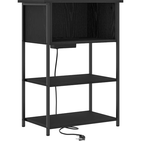 Maison Exclusive - Armadio da Notte Rovere Nero 55 x 31 x 76 cm Legno multistrato