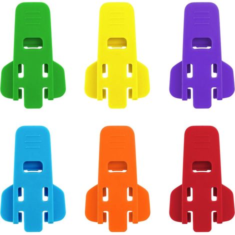 Ouvre-boîtes manuel facile en 6 pièces, ouvre-boîtes de bière, couvercles de canettes de boissons en plastique (6 couleurs)