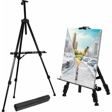 Cavalletto da artista rinforzato Ulisem, cavalletto da esposizione in metallo di alluminio extra spesso, altezza regolabile da 53,3 cm a 177,8 cm, con borsa per il trasporto per disegnare e mostrare s