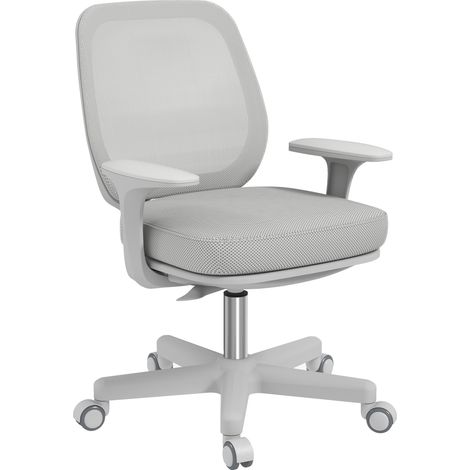Vinsetto – Chaise de bureau ergonomique en maille polyester – Hauteur d'assise réglable 44-56 cm – Dossier à bascule – Pivotante 360° – 120 kg max