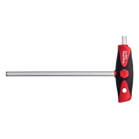 WIHA Llave Allen con mango corredizo Comfort grip hexagonal MagicRing® con acoplamiento lateral, en cromado mate (26138) 6 x 150 mm