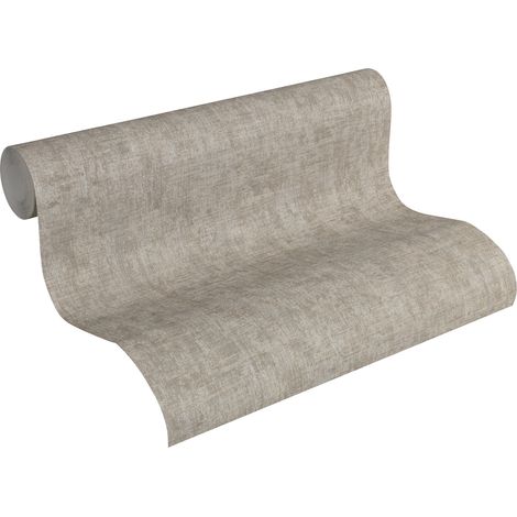 Papier peint gris tendance salon Tapisserie grise effet textile pour chambre adulte Papier peint intissé effet textile cuisine (1/5)