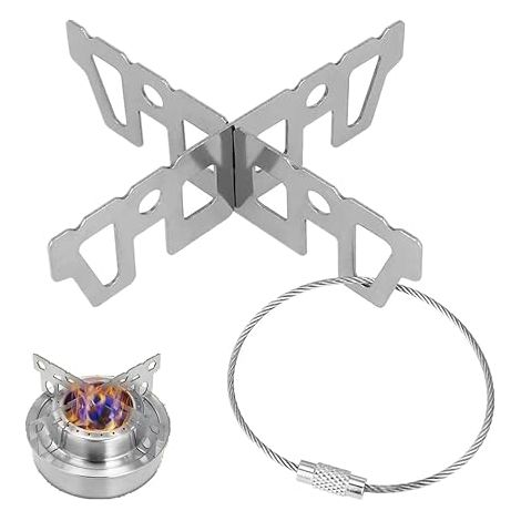 Stainless Steel Cross Pan Kettle Pot Accessory for Camping Stove Hiking Stove Gas Stove Alcohol Stove Outdoor Kitchen Picnic (1/5)