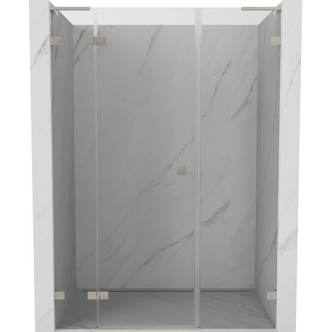 Mexen Lunar L porte de douche pivotante gauche 160 cm, transparent, nickel brossé - 834SL-160-050-97-00-L (1/5)
