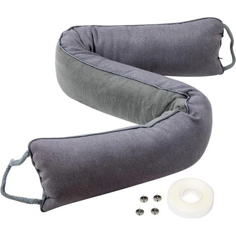 Gris Boudin de Porte Isolant Froid 93 cm, Bas de Porte Isolant Thermique, Anti Froid et Anti Bruit, Coussin de Porte Tissu (1/4)