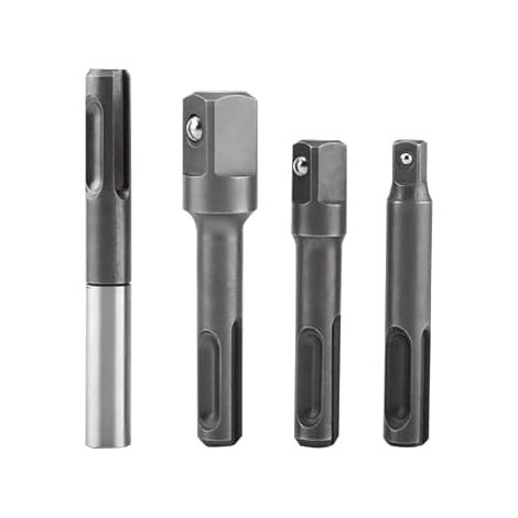 Kit per Trapano, 4pcs Adattatore SDS con Prolunga, Attacchi Esagonali 1/4" e Connettori di Estensione Quadrati 1/4" 3/8" 1/2" (1/4)