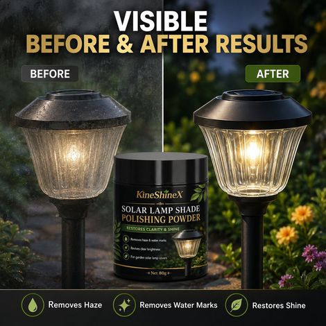 Nettoyant pour abat-jour de lampe solaire de jardin et nettoyant pour marbre KineShineX (pour éliminer les taches d'eau et de buée) (1/4)