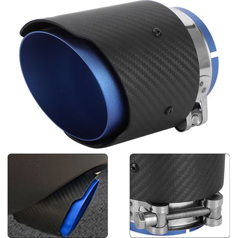 Embout d'échappement droit mat en fibre de carbone, entrée 80 mm, sortie 101 mm, compatible avec Mazda CX5 CX4 (bleu) (1/5)