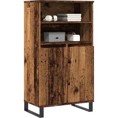 Buffet de Cuisine en Bois, Meuble Rangement 60x36x110 cm, Desserte Haute avec Étagères pour Salle à Manger et Salon (1/5)