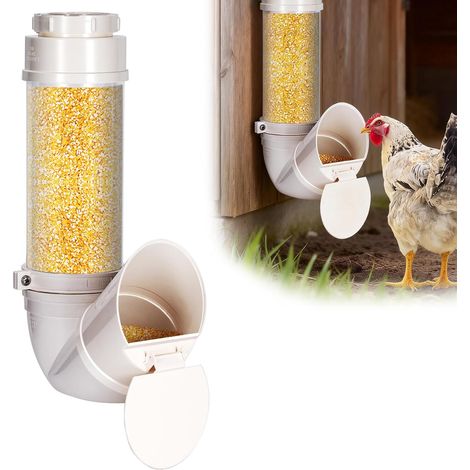 Mangeoire Poules,Hangable Mangeoire Poules Anti Nuisible 4L, PVC Mangeoire Poule Automatique avec sans Gaspillage, Mangeoire Automatique Poule pour Poulet,Canard,Turquie,Oie,Caille,Pigeon (1/5)