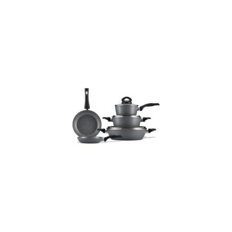 Batterie de Cuisine Aeternum 8 Pièces En Aluminium Antiadhésif Brooklyn Taste Grey