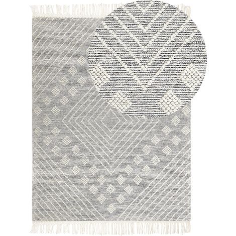 Teppich SAVUR Grau 160 x 230 cm Wolle