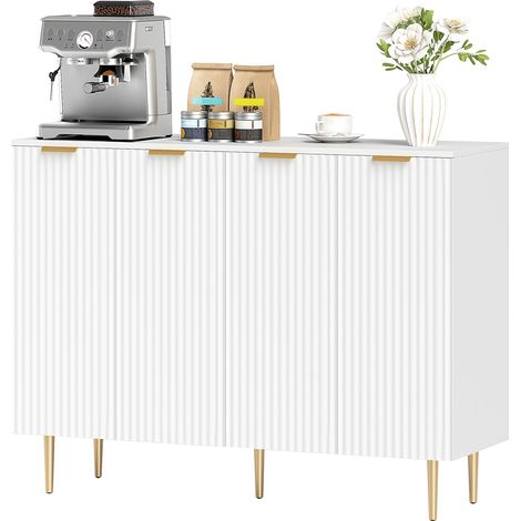 Buffet salon cuisine placard 2 portes étagère réglable 120x40x90 cm blanc