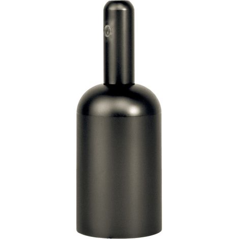 Kit Douille E27 + cache douille métal cylindrique rond titane brossé - Tibelec (1/5)
