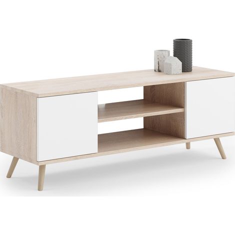 Armadio RTV 155 cm Scandinavo rovere sonoma - bianco