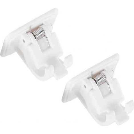 Support De Tringle À Rideau Auto-adhésif - Blanc - 44x34x50 mm - Pour Cuisine Salle De Bain Salon - 2 Pièces (1/4)