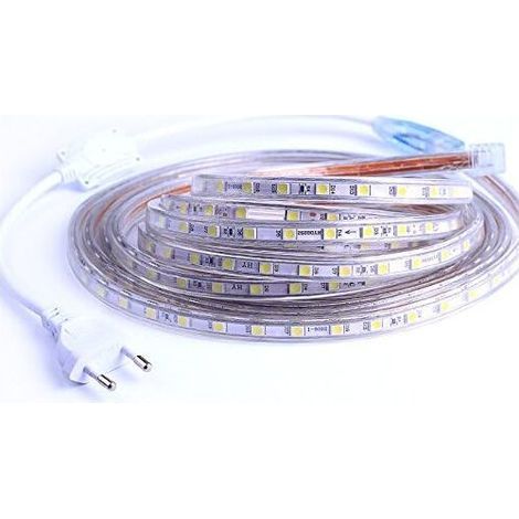2M Warm White LED Strip – 60 LEDs/m – IP65 Waterproof for Indoor and Outdoor Use – AC 220-240V – Dimmable – CE and RoHS Certified (1/5)