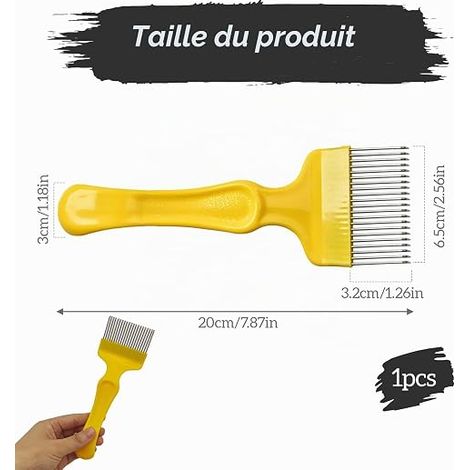 Stainless Steel Beekeeping Fork, 21 Teeth with Handle, Honey Harvesting and Beehive Care Tool Wax Scraper for Spokes Beekeeper Accessory (1/4)