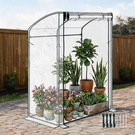 Serre de jardin transparent en acier plastique 128 x 70 x 170 cm (1/5)
