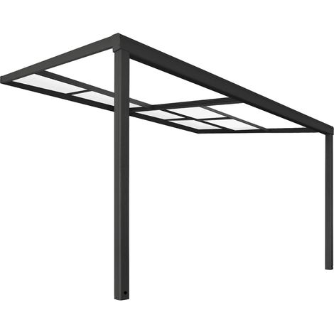 Home Deluxe - Abri de terrasse SOLIS DELUXE  Couleur : Gris, Dimension : 390 x 295 x 233 / 272 cm