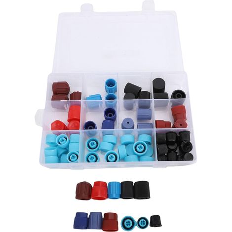 77 Dust Caps for Air Conditioning Coil, Valve Core Port, O-Ring Caps for R12 and R134a Refrigerants, for Most Vehicles (1/5)