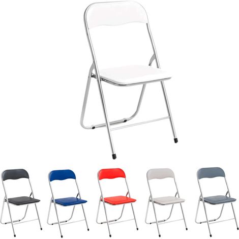 Marvin Sedia Pieghevole Imbottita Salvaspazio Portatile Richiudibile Da Interno Esterno Giardino Campeggio Ufficio Resistenti Ferro Leggere (Bianca) (1/2)