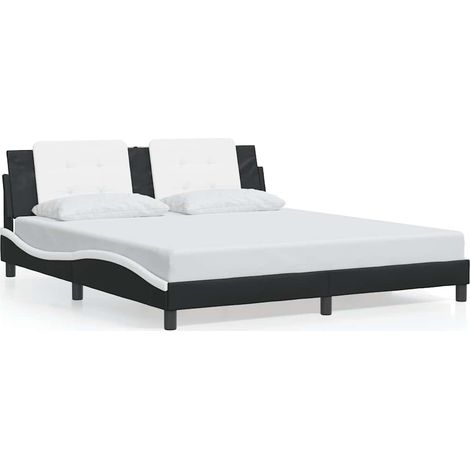 Maison Exclusive - Giroletto senza Materasso Zadar Nero e Bianco 180x200 cm in Similpelle