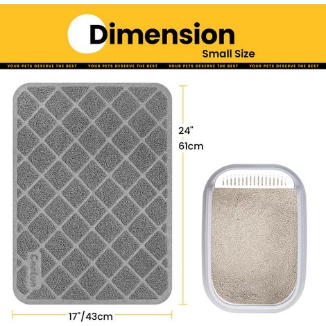 Tapis de Litière pour Chat Anti-Dispersion Imperméable et Antidérapant Tapis Trappeur de Litière Confortable pour Pattes de Chats (1/4)