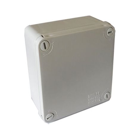 FAEG 13524 quadratische Anschlussdose 105 x 105 x 55 (1/4 TURN) glatte Abdeckung und IP56-Kunststoffschrauben