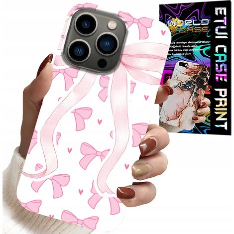 Custodia per iPhone 15 PRO - custodia con nastri rosa e motivi alla moda (1/5)