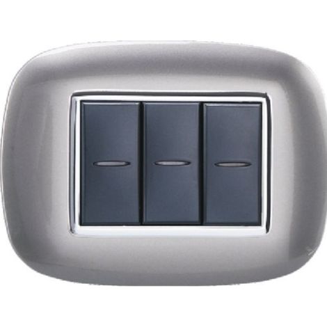 Plaque Ovale 3 4 6 Modules Couleur Titane Compatible Avec Bticino Axolute