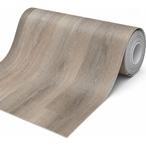 Rivestimento per pavimento adesivo impermeabile antiscivolo per bagno 60 x 500 cm Grigio legno dorato (1/5)