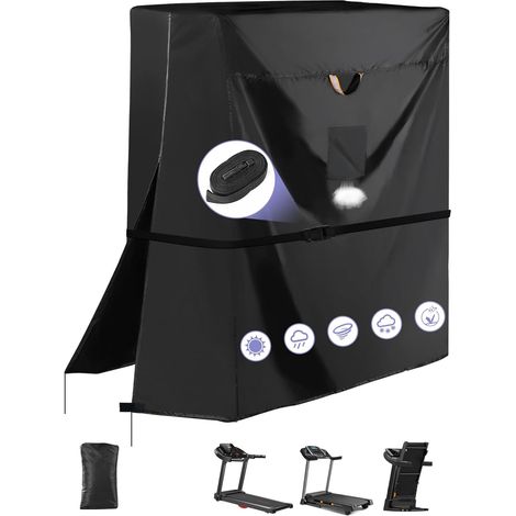 Housse pliable 420D résistante pour tapis de course, imperméable, anti-poussière, taille universelle avec fermeture éclair, ventilation d'air, boucle coupe-vent (1/5)