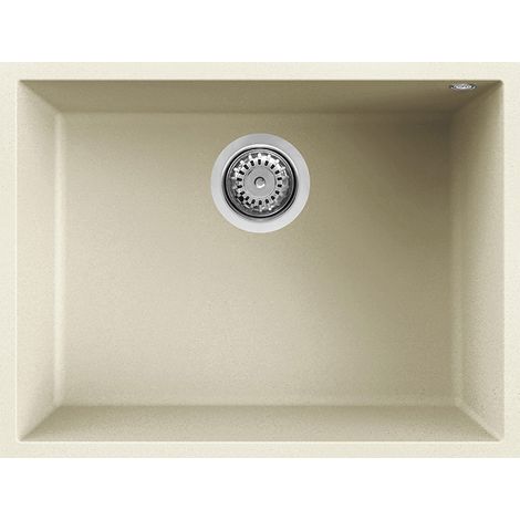 Lavello Elleci Incasso 1 vasca 58x44 Quadra 110 Sottotop Granitek Bianco Antico LGQ11062BSO