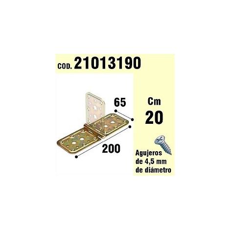 Supporto Per Cerniera In Legno Bicromato 65 x 200 mm.