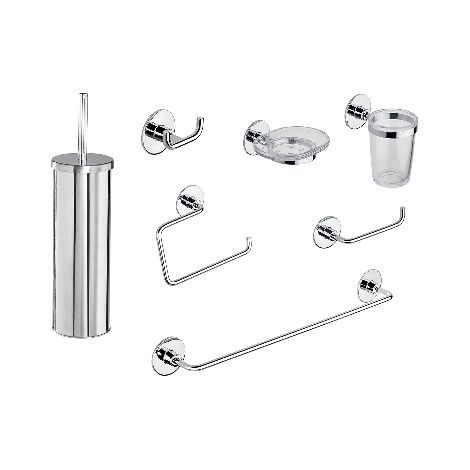 Wind-Badezimmerzubehör-Set mit doppelseitigem Kleber + Chromschraube (1/2)