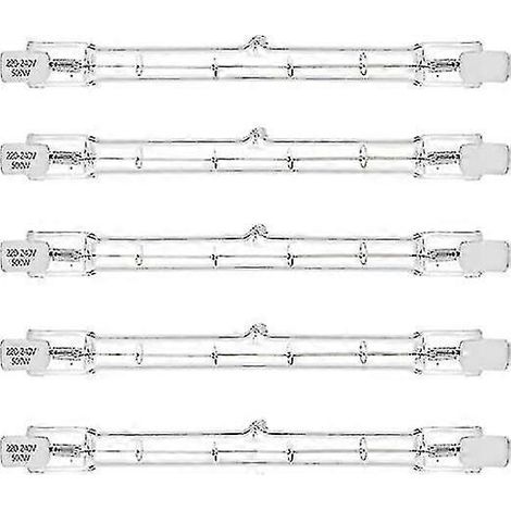 Lot de 5 projecteurs halogènes linéaires R7S 500 W culot J118 double culot longueur 118 mm. (1/5)