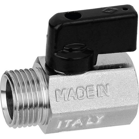 VALVOLA ARRESTO A SFERA MIGNON IN OTTONE CON LEVA MASCHIO FEMMINA 1/2   VALVOSANITARIA BUGATTI S.P.A.