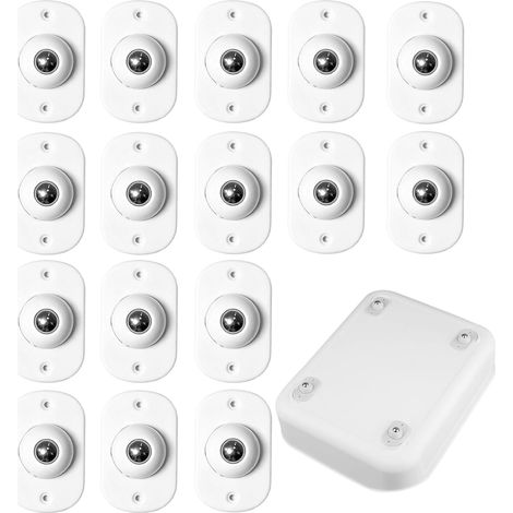 16PCS Mini Roulettes auto Adhésives pour Ustensiles de Cuisine à 360°, Roulettes Mobiles pour Boîte de Rangement Poubelle Meubles Légers, Roulettes Adhésives pour Cuisine Bureau DIY (1/5)