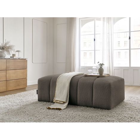 BOBOCHIC - Pouf pour canapé modulable ANNECY tissu bouclette Marron (1/5)