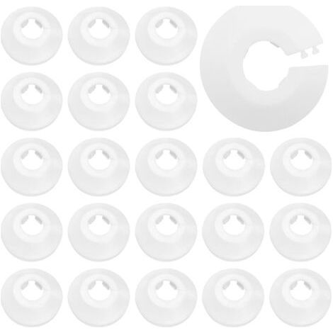 Rosace Radiateur 30pcs Rosace Radiateur Plastique 16 mm Cache Radiateur Blanc pour Diamètre de Tuyau, Tuyau Mural et Décoration (1/4)