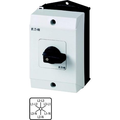 Commutateur de voltmètre Contacts: 6 20 A à accrochage en saillie 000207119 EATON T0-3-15924/I1