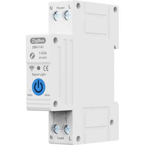 WiFi Disjoncteur Connecté, Interrupteur Connecté Intelligent 1P 63A DIY Interrupteur WiFi Relais pour Smart Home (1/5)