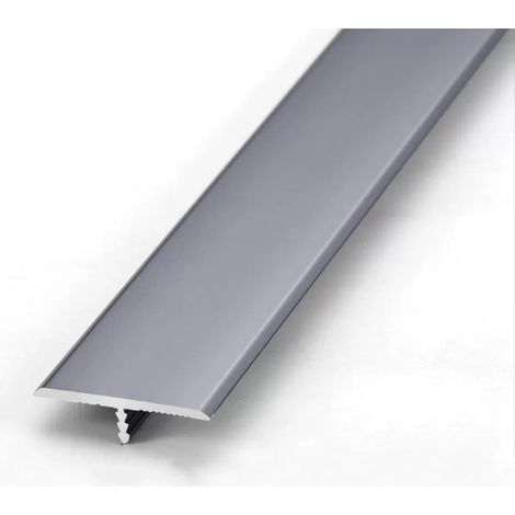 Profilé en T, Noir Blanc Profil Rail De Transition Plate, Transition Facile Fixation, Bande De Moulure De Bord pour Moquette Et Revêtement De Sol, 90cm Long Aluminium Anodisé Barre De Seuil (1/5)