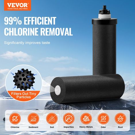 Système de Filtration d'Eau par Gravité 8,5 L, Filtre à Eau par Gravité de Comptoir, en Inox 304, Réduction du Plomb et jusqu'à 99 % du Chlore, avec 2 Filtres à Charbon et Robinet, Domicile (1/5)