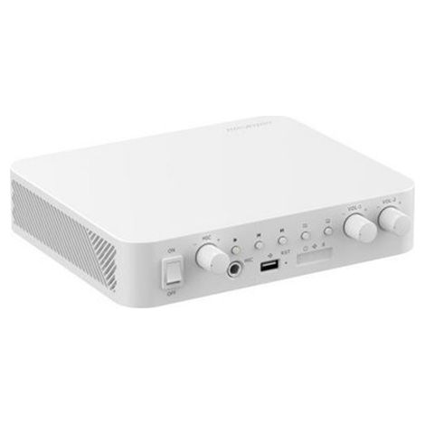 Hikvision DS-QAE1A80G1-VB Amplificatore di rete Audio IP da 80W a 2 Zone con Bluetooth, USB, Controllo Volume Indipendente e Supporto HikCentral (1/5)